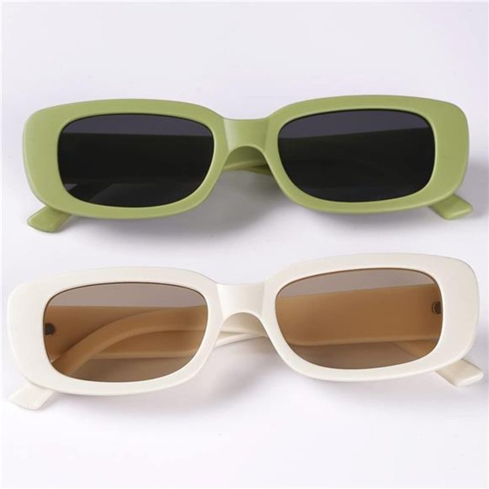 3 Pack Women’s Rectangle Sunglasses Retro Trendy Square Vintage Glasses Pack 90s - Picture 5 of 7